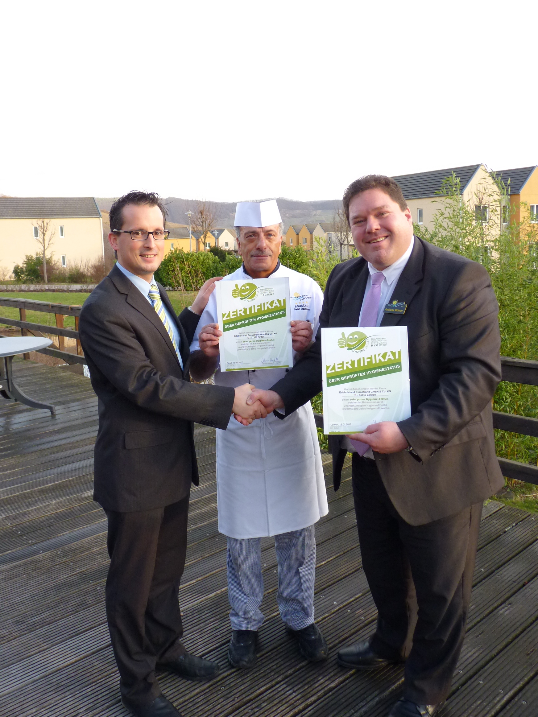 Johannes Krahwinkel (GF Hygiene-Meister-Smiley), Peter Trautmann (Sous Chef), Andreas Wörner (COO Eurostrand)